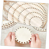 STOBOK 10 Pcs Woven Bag Base Wood Base for Crochet Handbag Weaving Board Basket Weaving Supplies Wood Bag Bottom Unfinished Wooden Round Weaving STOBOK