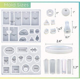 LET'S RESIN Resin Jewelry Molds for Beginners,16Pcs Resin Jewelry Making Kit with Barcelet Molds,Pendant Molds,Ring Molds,Resin Silicone Molds for LET'S RESIN