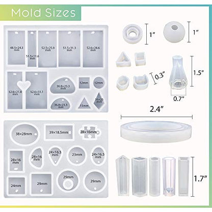 LET'S RESIN Resin Jewelry Molds for Beginners,16Pcs Resin Jewelry Making Kit with Barcelet Molds,Pendant Molds,Ring Molds,Resin Silicone Molds for - WoodArtSupply