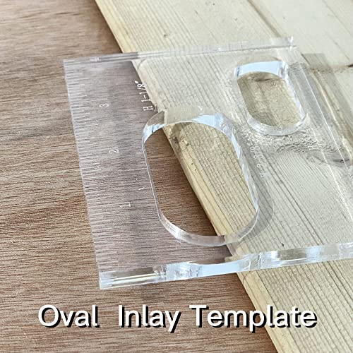 Monliful Pack of 4 Oval Inlay Template Set, Router Templates for Woodworking,Router Jig Templates Decorative Templates Monliful