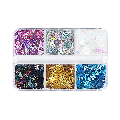 Ankexin English Letters Glitter Sequins Flakes Resin UV Epoxy Mold Fillings Nail Decor - WoodArtSupply