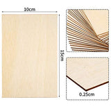 Ruisita 60 Pieces 6 x 4 Inch Rectangle Unfinished Wood Pieces Blank Sharp Corners for DIY Hand-Made Project and Home Decor Ruisita