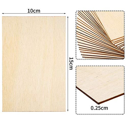 Ruisita 60 Pieces 6 x 4 Inch Rectangle Unfinished Wood Pieces Blank Sharp Corners for DIY Hand-Made Project and Home Decor - WoodArtSupply