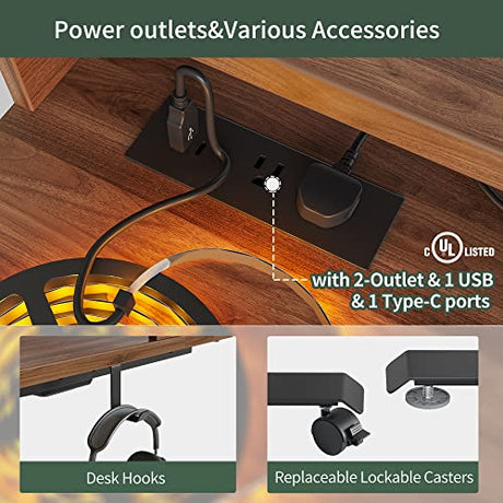 FEZIBO Triple Motor L Shaped Stadning Desk with LED Strip & Power Outrlets，63 inches Height Adjustable Stand up Corner Desk with Ergonomic Monitor FEZIBO