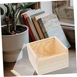 TEHAUX Box Storage Wooden Box Clear Gift Box Wooden Box with Lid Trinket Box with Lid Small Jewelry Storage Box Wooden Crates Unfinished Wooden TEHAUX