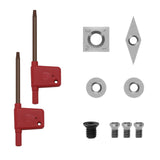 IMOTECHOM 4-Pieces Carbide Tipped Woodturning Tools Lathe Chisel Set with Stainless Steel Blade, Wooden Box IMOTECHOM