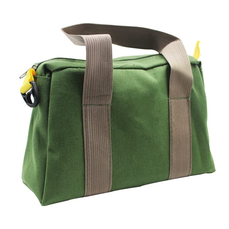 BLIRITEL 12 Inch Wide Mouth Tool Bag, Heavy Duty Canvas Tool Storage Bag, Large Capacity Handbag, Multi-function Tool Organizer Tote Bag for Storage BLIRITEL