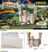 Puzzled 3D Puzzle Castle Set Wood Craft Construction Model Kit, Fun & Educational DIY Wooden Toy Assemble Model Unfinished Crafting Hobby Puzzle to Puzzled