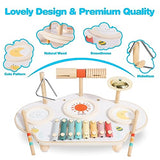 Twefex Kids Drum Set - 9 in 1 Baby Drum Set for Toddlers - Montessori Musical Instruments Toy for Babies - Wooden Xylophone Musical Toys for Boys and Twefex