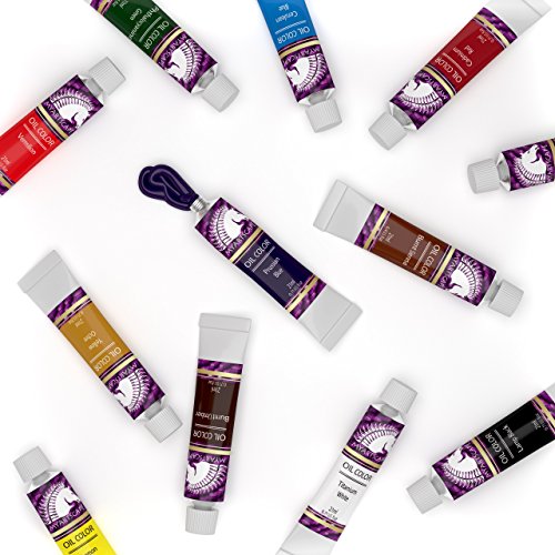 MyArtscape Oil Paint Set - 21ml x 12 Tubes - Artist Quality - Lightfast - Heavy Body - Highly Pigmented Oil-based Colors - Excellent Coverage - MyArtscape