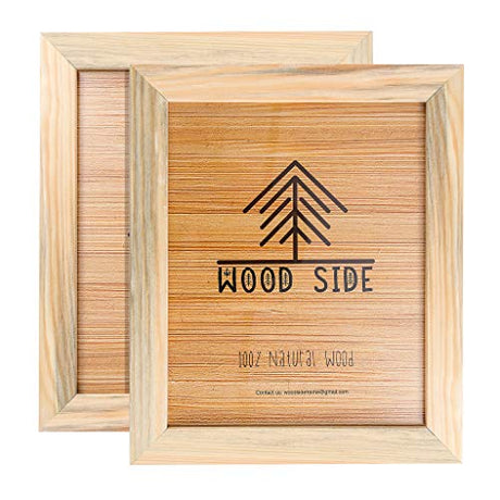 Rustic Wooden Picture Frame 5x7 Inch - Set of 2 - Natural Eco Distressed Wood and Real Glass - Made for Wall Hanging and Table Top Display WOOD SIDE ORBIS