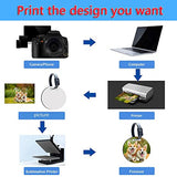 20 pcs Sublimation Blanks Luggage Tag Round Bulk MDF with Belt White Sublimation Blank Products Travel Bag Name ID Card Luggage Tags with AiDiYGECO