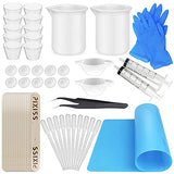 Silicone Resin Measuring Cups Tool Kit- Pixiss 100ml Measure Cups, 1oz Cups, Popsicle Stir Sticks, Pipettes, Finger Cots, Silicone Gloves, Silicone Pixiss