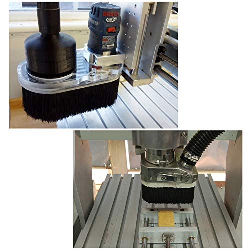 2 Pack Dust Shoe Brush 100mm CNC Vacuum Brush For Engraving Machine Dust Cover CNC Vacuum Cleaning Brush for CNC Router Spindle Motor, Black AConnet