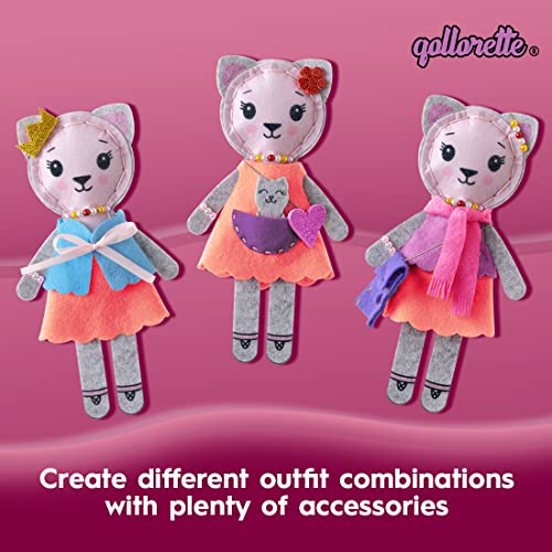 qollorette Felt Sewing Kit for Children, Make Your Own Kitty Toy, Kids' Craft Kit - Make A Friend Sewing Kit - Beginner Sewing Kit for Kids, Learn to qollorette