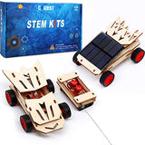 2 Set STEM Kit,Solar Model Car Building Project Science Experiment Assembly 3D Wooden Puzzle Craft,Wireless Remote Control Electric Motor Educational CYOEST