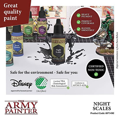 The Army Painter Night Scales Warpaint - Acrylic Non-Toxic Heavily Pigmented Water Based Paint for Tabletop Roleplaying, Boardgames, and Wargames - WoodArtSupply