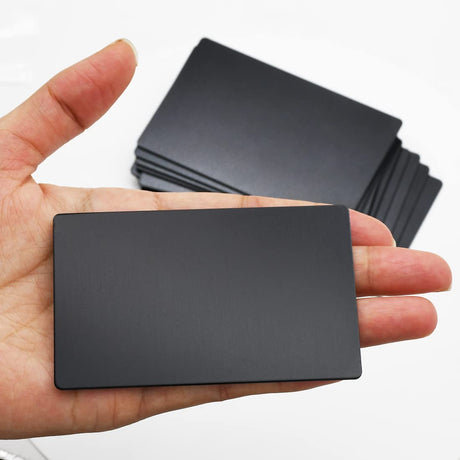 ABBECIAO 0.04" Thick Blank Aluminum Business Cards Anodized Metal Plaque Plate Blanks for Laser Engraving 86 * 54mm 15 Pack Black ABBECIAO