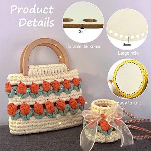 6 Pieces 3 Styles Wooden Crochet Bag Bottom Oval Crochet Basket Wood Base Blank Wooden Basket Bottoms Shaper for DIY Basket Weaving Crochet Supplies - WoodArtSupply