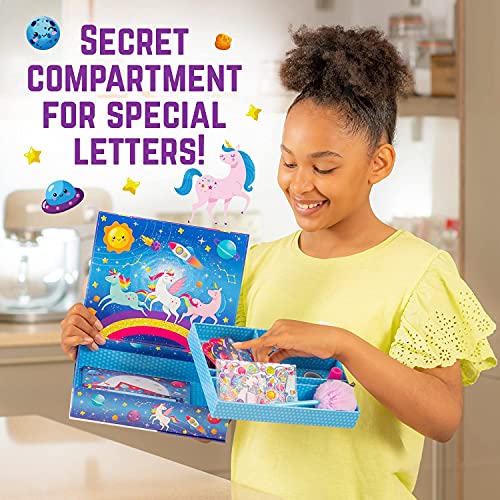 GirlZone Unicorn Cosmic Galaxy Writing Set for Girls, 45-Piece Letter Writing Kit for Creative Girls, Magical Unicorn Gift for 10 Year Old Girl GirlZone