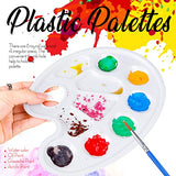 FANDAMEI 20 PCS Oval Paint Tray Palettes, Plastic Paint Tray Palettes, Paint Palettes Paint Pallets with Thumb Hole, for Adults & Kids, for Painting Fandamei