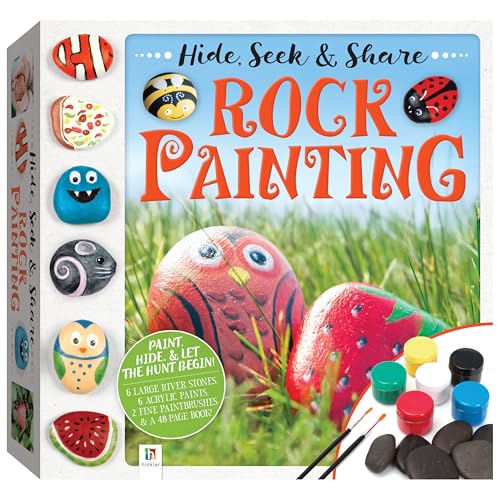 Hide and Seek Rock Painting Kit-This Complete Starter Kit includes all you need to create over 15 Quirky Rock-Art Creations Hinkler