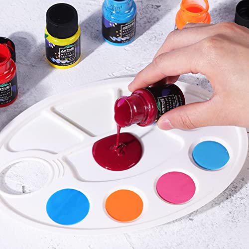 ARTME Acrylic Leather Paint Set, 20 Colors x 30ml Acrylic Leather Dye Kit Perfect for Shoes, Sneakers, Jackets, Leather Sofa, and Car Seat - WoodArtSupply