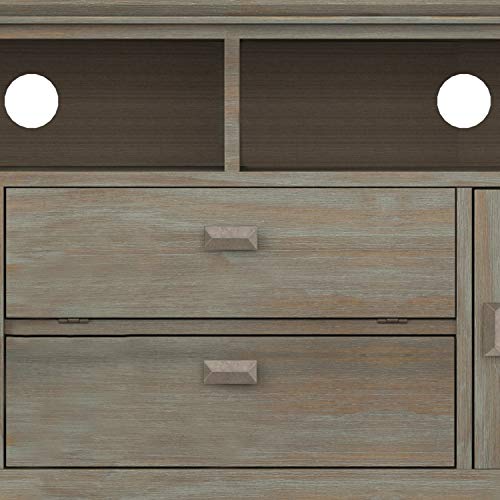 SIMPLIHOME Artisan SOLID WOOD Universal TV Media Stand, 72 inch Wide, Transitional, Living Room Entertainment Center, Storage Cabinet, for Flat SIMPLIHOME