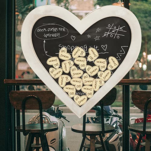 50Pcs Heart-Shaped Small Natural Wood Chip, Heart-Shaped Letter Wood Chip, Clip Art Decoration DIY Heart-Shaped Love Wood Chip DIY Valentine's Day YYMSEN