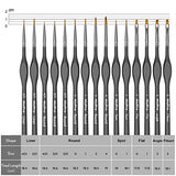 Nicpro 15 Pack Miniature Painting Set, Fine Detail Paint Brushes for Models, Acrylic Watercolor Oil, Ceramic, Shoe, Citadel, Art Figure Paint by Nicpro