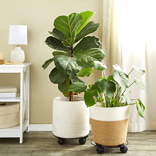 Bright Creations 4 Pack Metal Rolling Plant Stand Base, Planter Caddy with Wheels for Indoor and Outdoor Pots (10.6 Inches) Bright Creations