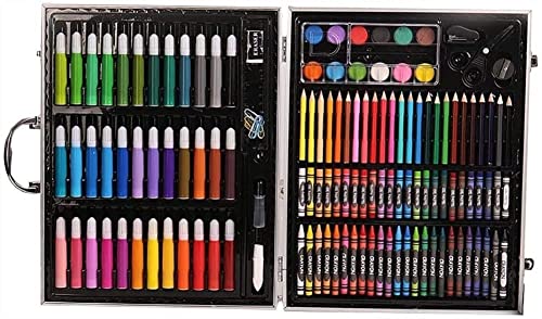 RMENST 150 Piece Deluxe Art Set, Art Box & Drawing Kit, Oil Pastels, Colored Pencils, Watercolor Cakes, Sketch Pencils, Paint Brush, for Kids, Teens - WoodArtSupply