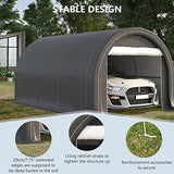 Outsunny 10' x 16' Carport, Heavy Duty Portable Garage Storage Tent with Large Zippered Door, Anti-UV PE Canopy Cover for Car, Truck, Boat, Outsunny