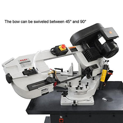 KAKA INDUSTRIAL BS-712R, 7"x12" Metal Band Saw, the bow can be swiveled between 45° and 90°Solid Design, Metal Cutting Band Saw, High Precision Metal