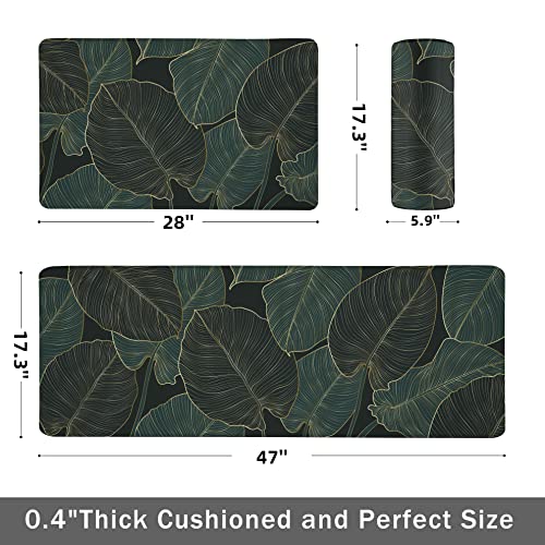 Kitchen Mats for Floor Cushioned Anti Fatigue Mats for Kitchen Floor Green Kitchen Floor Mat Memory Foam Boho Kitchen Rugs Luxury Kitchen Runner - WoodArtSupply