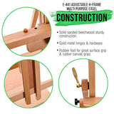 U.S. Art Supply Large Adjustable H-Frame Multi-Purpose Studio Artist Wooden Floor Easel - Tilts Flat, Mast Adjusts to 88" High, Holds 59" Canvas - US ART Supply