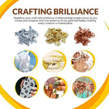 Gold Leaf Flakes 10 Grams,Gold Paper,Gold Leaves for Crafts,Gold Foil Flakes-Gold Leaf for Resin-Foil Craft Sheets-Gold Flakes for Crafts- Nail GGS GENIUS GOOD SUPPLIES