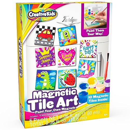 Creative Kids Magnetic Mini Tile Art - Make Your Own 10 Fridge Magnets - WoodArtSupply