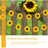 Yardwe 1 Set Sunflower Decoration Blank Cutouts Wood Chips Unpainted Cutouts Pendants Sunflower Wood Door Hanger Unfinished Flower Cutouts Tree Yardwe