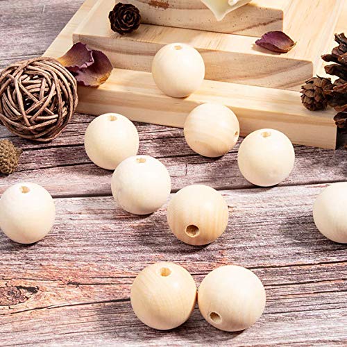 FXSALE 1000pcs 10mm Wood Beads Unfinished Natural Wooden Spacer Beads Round Ball Wood Loose Beads for DIY Craft Jewelry Bracelet Necklace Making FXSALE