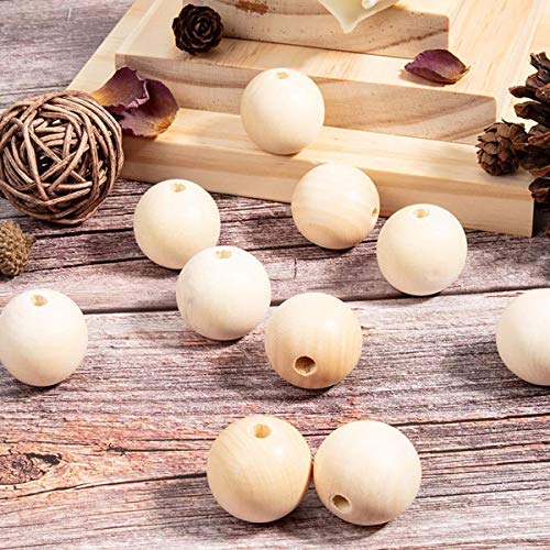 FXSALE 1000pcs 10mm Wood Beads Unfinished Natural Wooden Spacer Beads Round Ball Wood Loose Beads for DIY Craft Jewelry Bracelet Necklace Making - WoodArtSupply