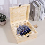 Useekoo Unfinished Wooden Storage Box with Hinged Lid, 9.1'' x 9.1'' x 3.9'' Large Keepsake Box, Rustic Wood Gift Boxes for Jewelry, Art Hobbies, DIY Useekoo