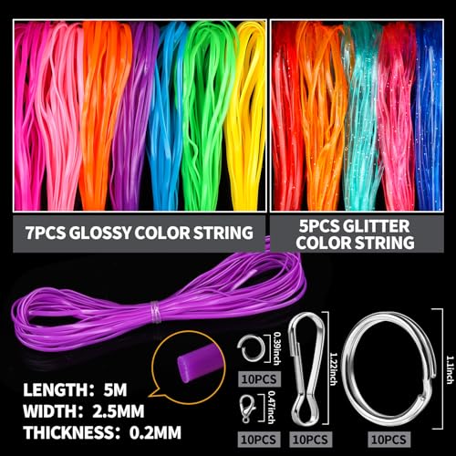 Lanyard String Cridoz 25 Colors Gimp String Plastic Lacing Cord with 20pcs  Snap Clip Hooks and Keyrings for Crafts Bracelet Lanyards and Jewelry Making  Normal Colors