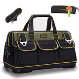 FASTECH 20-inch Wide Mouth Tool Bag with Water Proof Molded Base，Wide Mouth Tool Tote Bag,Waterproof Tool Organizer Bag for Men with Adjustable FASTECH