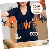 Abaodam 100 Pcs Halloween Wood Chips Lantern Decorative Miniture Decoration Home Decoration Wooden Paint Crafts Spider Wood Shapes Unfinished Wooden Abaodam