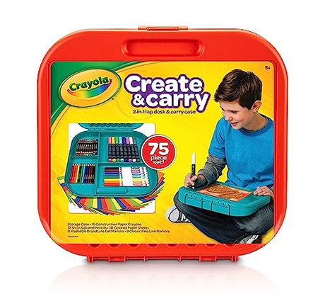 Crayola Create 'N Carry Art Set, 75 Pieces, Art Gift for Kids, Ages 5 & Up Crayola