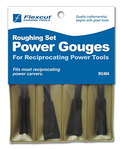 FLEXCUT Carving Tools, High-Carbon Steel, Roughing Power Gouge Tools, Set of 4 (RG404) FLEXCUT