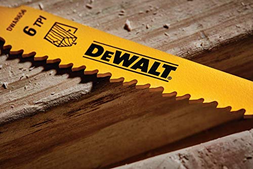 DEWALT Reciprocating Saw Blades, Taper Back, 6-Inch, 6 TPI, 5-Pack (DW4802) DEWALT