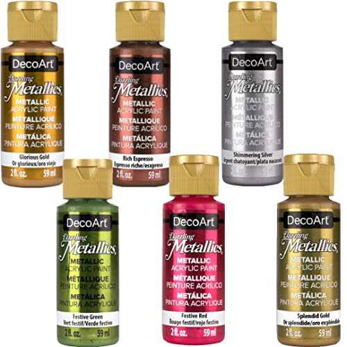 DecoArt DASK268 Dazzling Metallics Sample Pack - WoodArtSupply