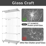 Elegant LFT HUIMEI2Y Tempered Glass Display Cabinet with 4 Shelves and Double Doors, Quick Assembly in 30 Minutes LFT HUIMEI2Y